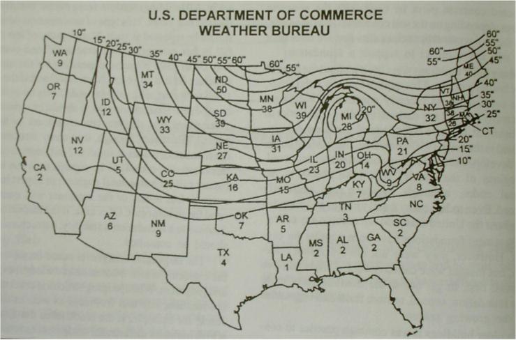 Frost Line By State U.s. Frost Line Map